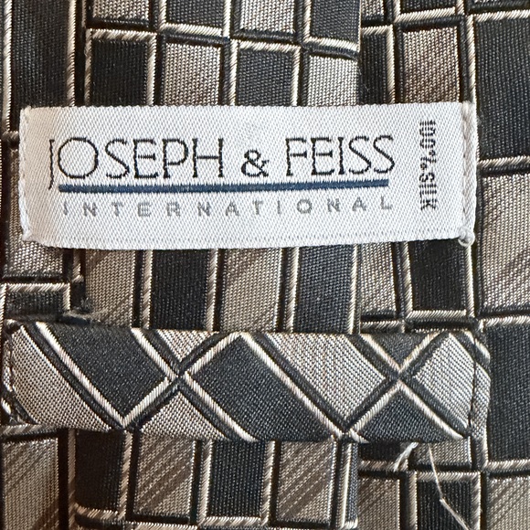 Joseph & Feiss Vintage 100% silk neck tie geometric natural fibers men accessory - Picture 5 of 8